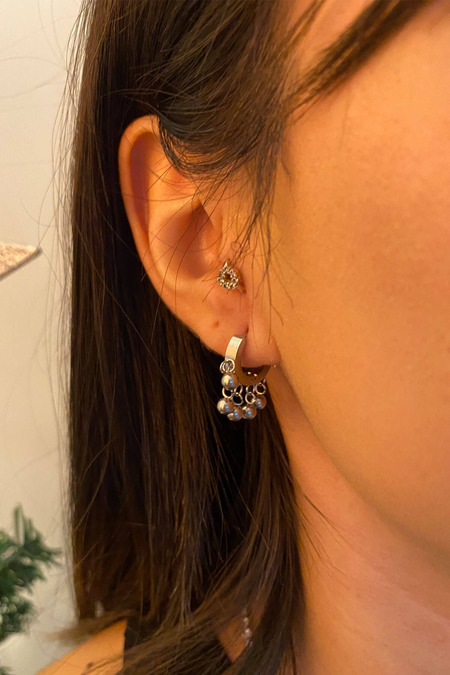 Çelik Topçuk Sallantılı Küpe