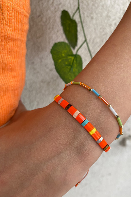 Tila Taşlı Turuncu Bileklik