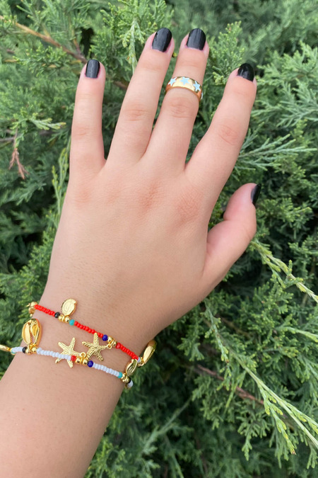 Deniz Temalı Beyaz Boncuk Bileklik