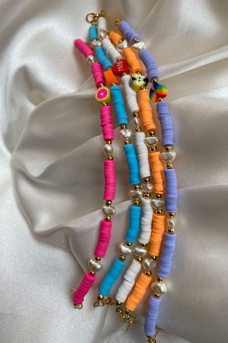 Neon Silikon İnci Boncuklu Pempe Halhal