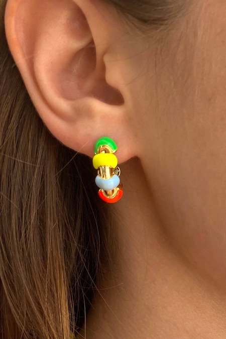 Renkli Yarım Halka Küpe