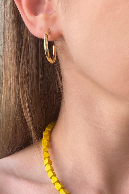 Wooden Küp Sarı Kolye