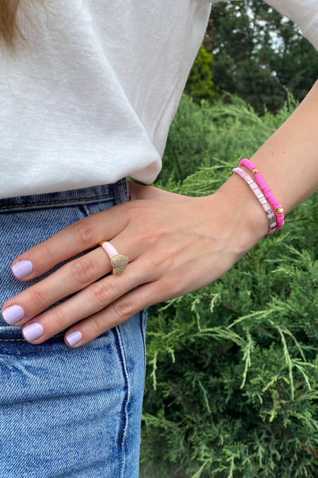 Ayarlanabilir Zirkon Taşlı Kalpli Mavi Yüzük