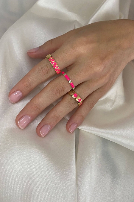 Ayarlanabilir Tria Fuşya Yüzük